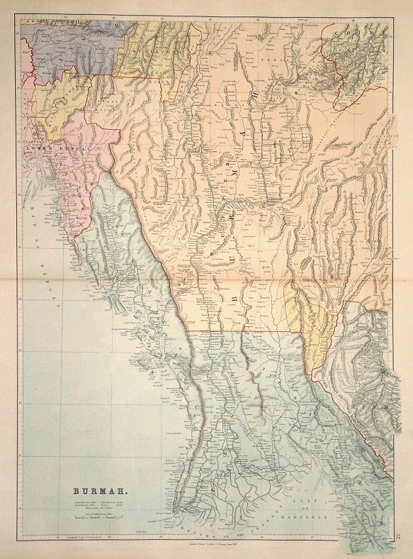 Burma, large map, 1887