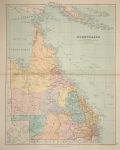 Queensland, Australia, large map, 1887