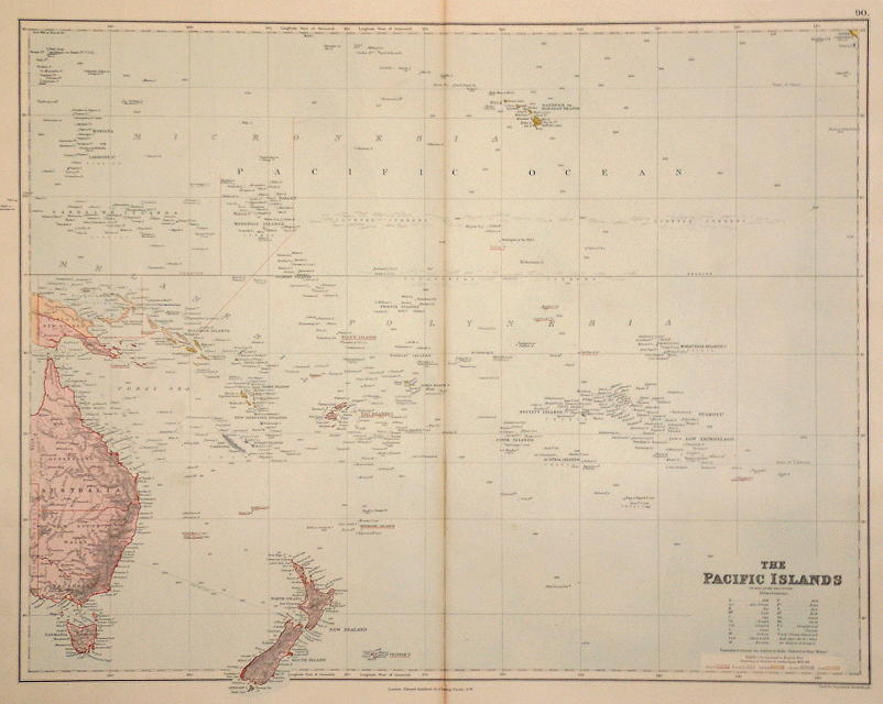Pacific Islands, large map, 1887