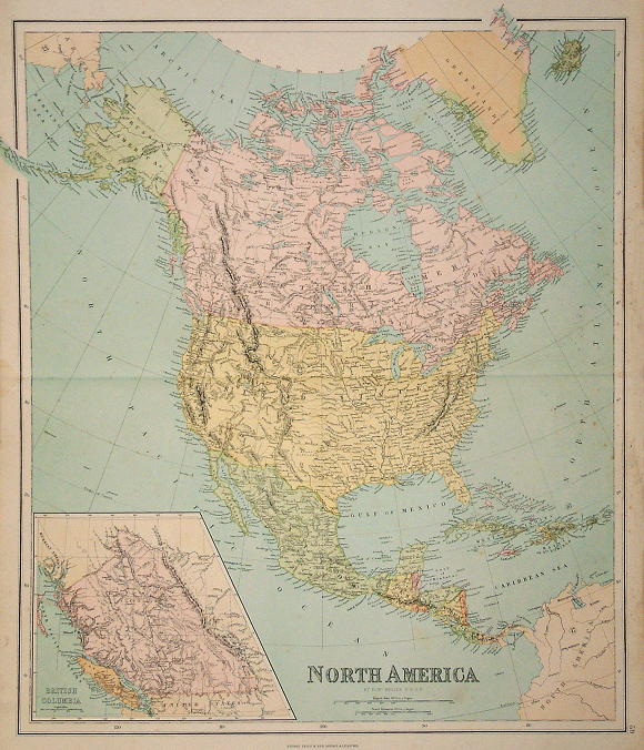 North America, large map, 1864