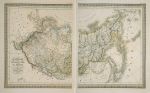 Russia in Asia with Siberia, on 2 sheets, 1827