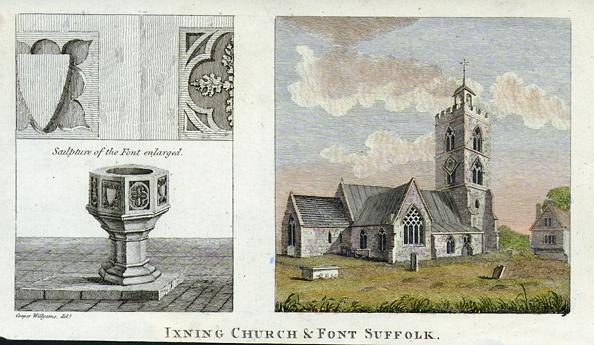 Suffolk, Inning Church & font, 1790