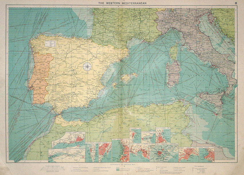 Western Mediterranean Sea, large chart, 1920