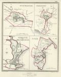 Dorset town plans (Dorchester, Bridport, Weymouth & Poole), 1835