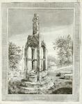Gloucestershire, Iron Acton Cross, soft ground etching, 1800