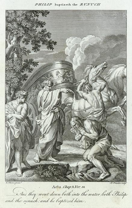 Philip baptises the Eunuch, Howard's Bible, 1762