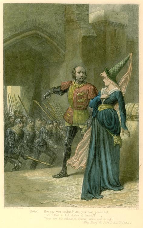 Shakespeare, King Henry VI, Pt I, Kronheim colour print, 1860