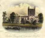Hereford, Bishops Palace & Cathedral, small print, 1861