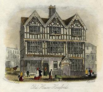 Hereford, Old House, small print, 1853