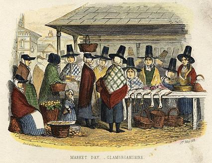 Wales, Market Day, Glamorganshire, Rock, 1858