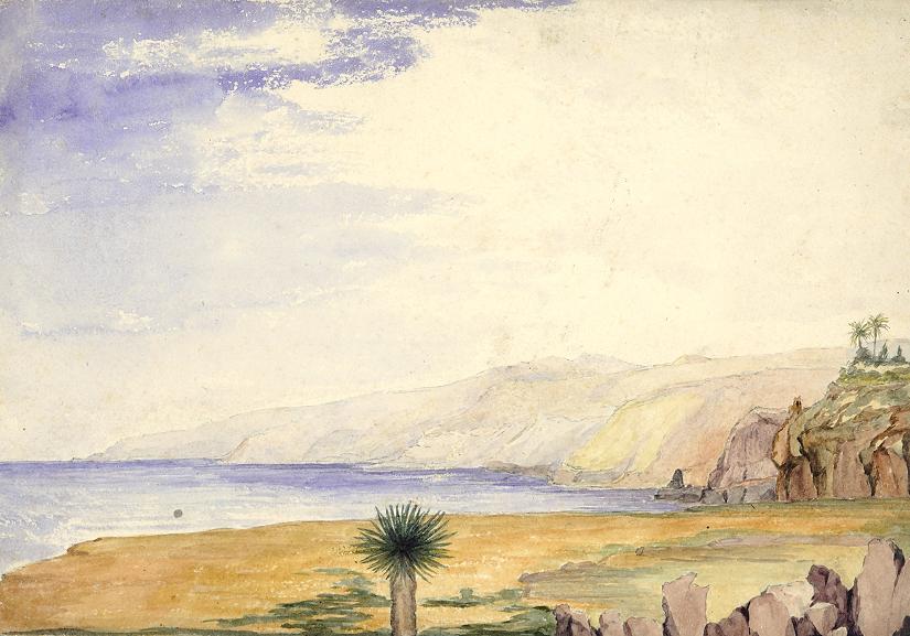 Watercolour, Teneriffe view, about 1890