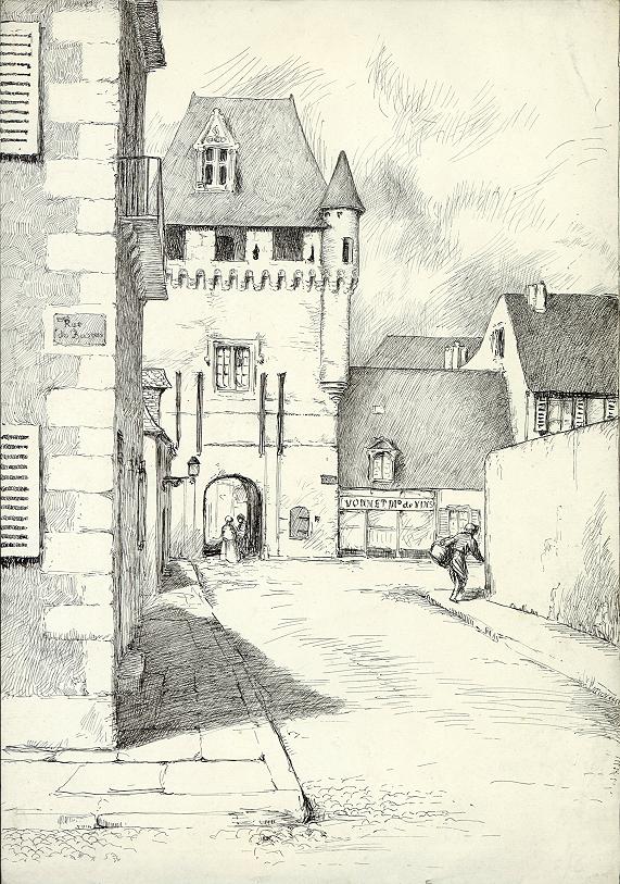 France, undentified pen sketch, about 1900