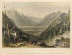 Switzerland, The Valais & Martigny from the Porclas Pass of the Tete Noire, 1836
