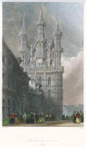 Belgium, Louvain, Hotel de Ville, 1834