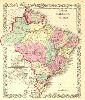 South America, Brazil & Guayana, Colton, 1855