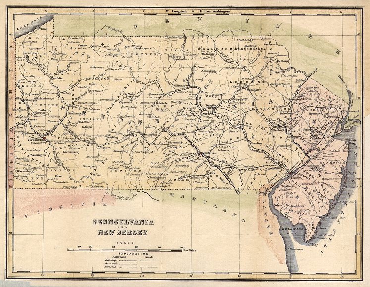 USA, Pennsylvania & New Jersey, 1849