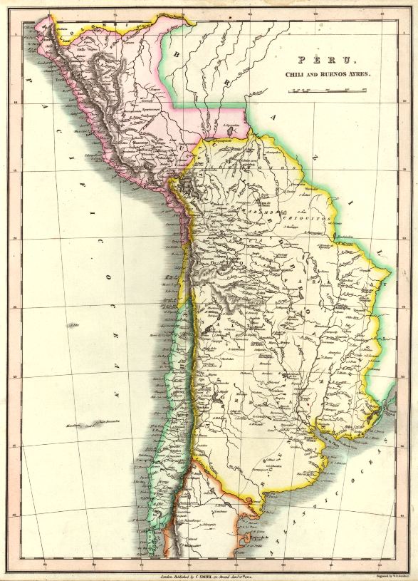 South America, Peru, Chili & Buenos Aires, 1824