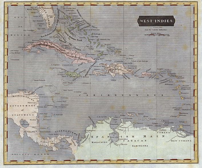 West Indies, General Gazetteer, 1823
