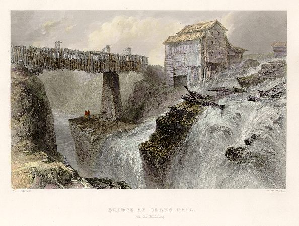 USA (New York), the Hudson, Bridge at Glens Fall, 1839