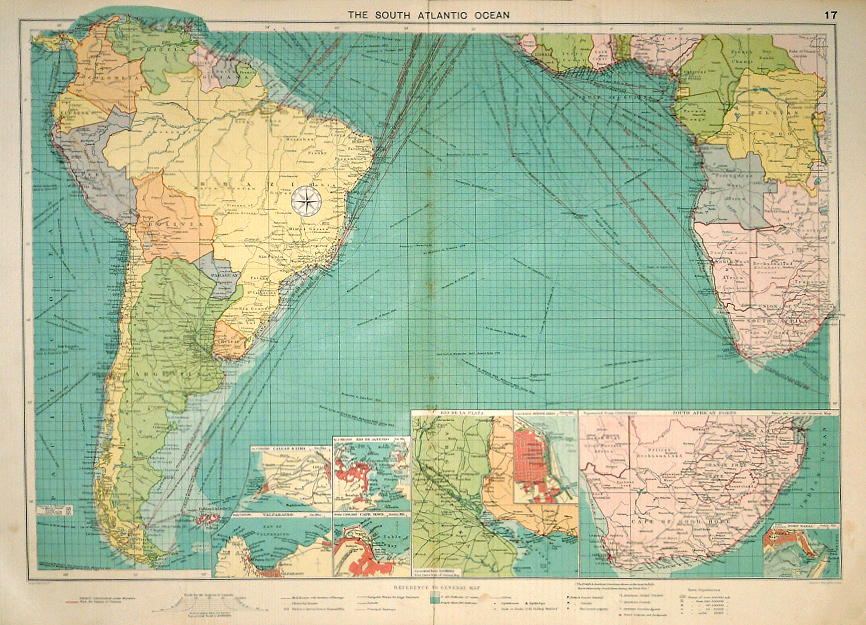 South Atlantic Ocean, large chart, 1920