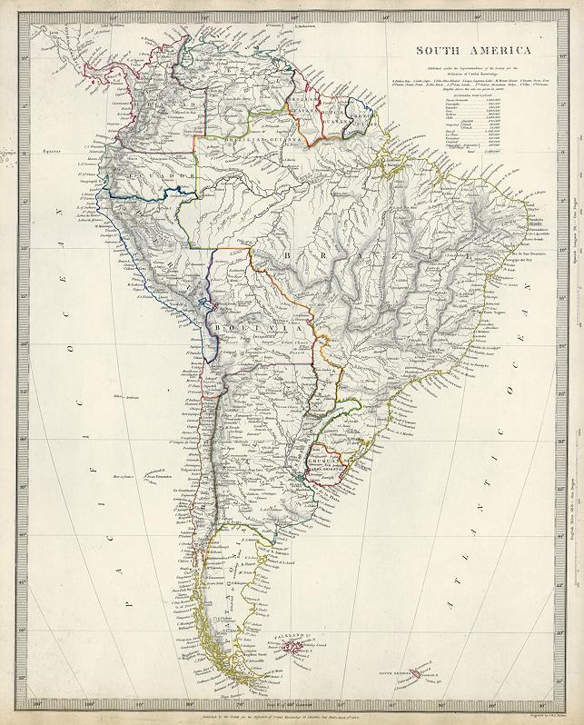 South America, SDUK, 1844