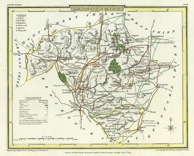 Wales, Radnorshire, Cole & Roper, 1809