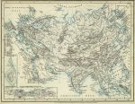 Europe & Asia, mountains & volcanos, physical, 1860