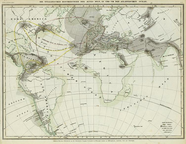 Volcanism in the Old World & part of the Americas, 1860
