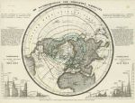 Northern hemisphere with isothermal lines, 1860