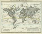 World with isothermal lines, after Humbolt, 1860
