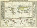 World, distribution of grains map, 1860