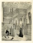 Cheshire, Staircase at Crewe Hall, Joseph Nash, 1839