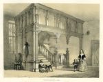 Sussex, Staircase at Wakehurst, Joseph Nash, 1839