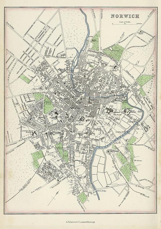 Norfolk, Plan of Norwich, 1866