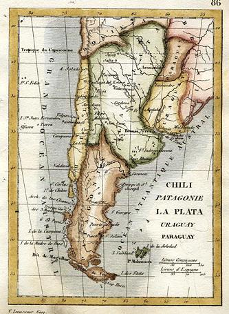 Chili, Patagonia, La Plata, Uraguay & Paraguay, 1830