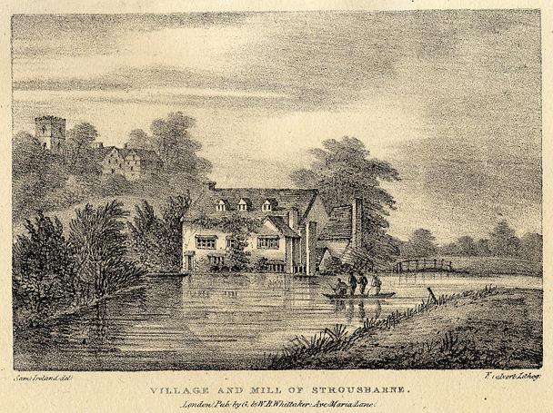Shropshire(?), Village & Mill of Strousbarne, 1824