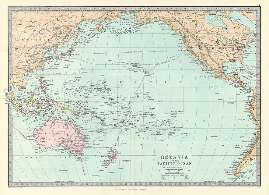 Oceania & Pacific Ocean, 1885