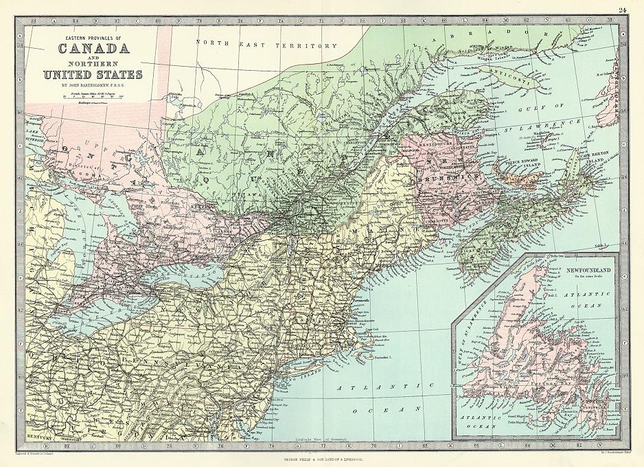 Eastern Canada & North East United States, 1885