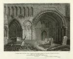 Bedfordshire, Dunstable Priory Church western front, 1830