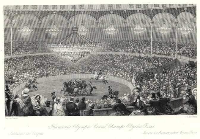 Olympic Circus in Champs Elysees, Paris, 1844