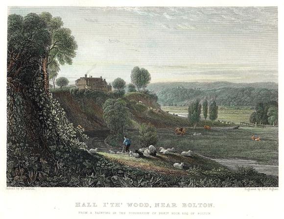 Lancashire, Hall in the Wood, near Bolton, 1836