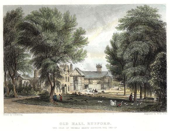 Lancashire, Old Hall at Rufford, 1836