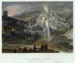 Israel, Wilderness of Engedi with Santa Saba, 1836
