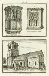 Gloucestershire, Elkstone Church and two medieval pulpits, 1803