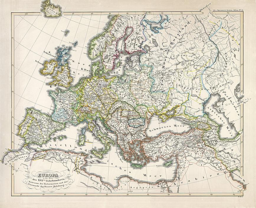 Europe, in the mid 16th Century, 1846