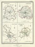 Staffordshire - Lichfield, Tamworth, Stafford & Newcastle plans, 1835
