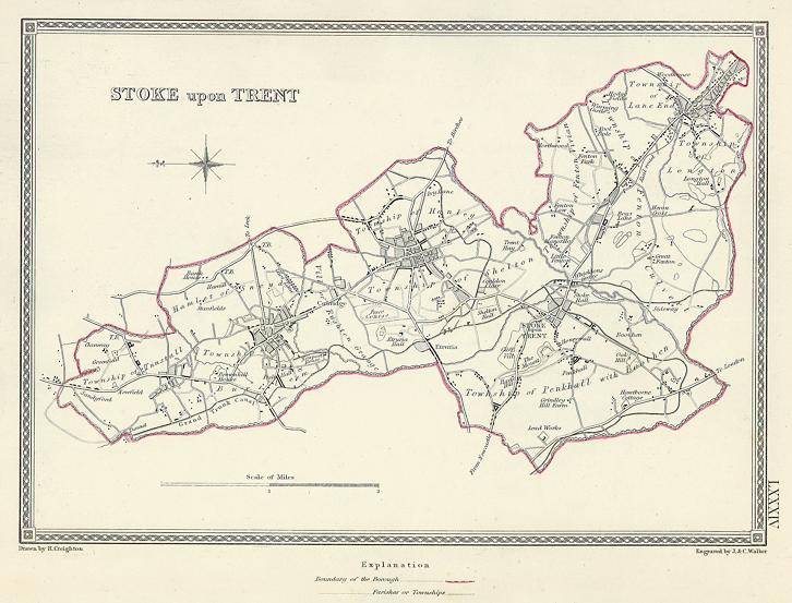 Staffordshire - Stoke upon Trent plan, 1835