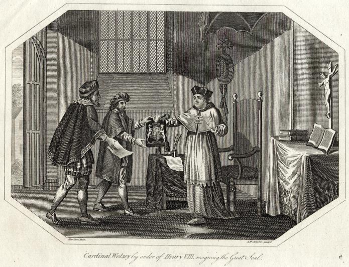 Cardinal Wolsey Resigning the Great Seal, published 1802