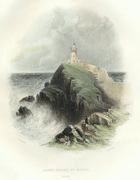 Ireland, Lighthouse at Howth (Dublin), 1841