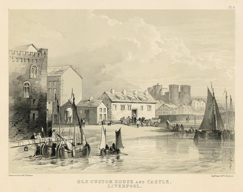 Lancashire, Liverpool, Old Custom House & Castle, 1843